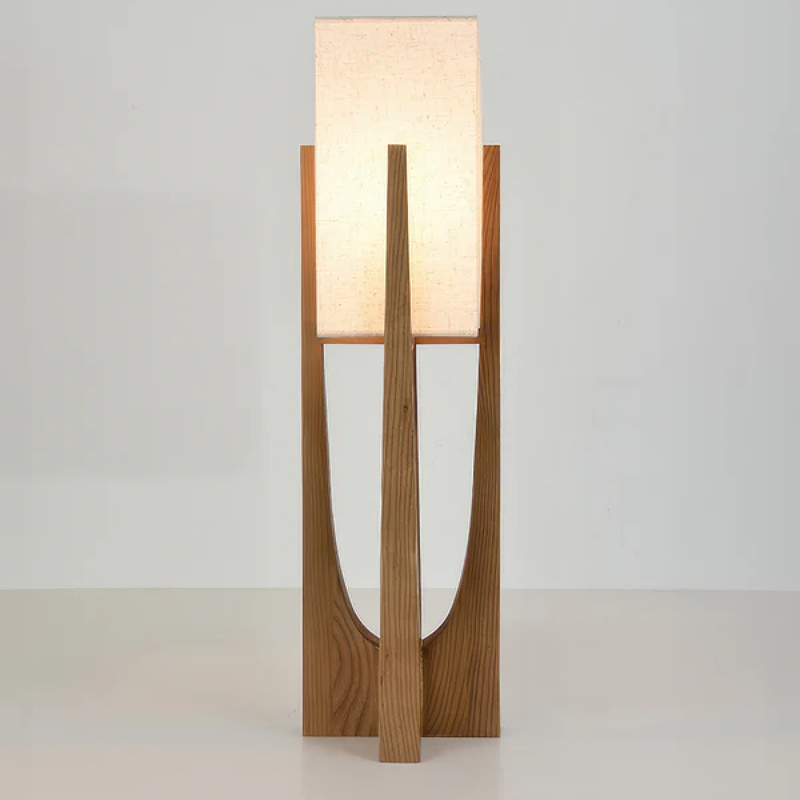 Japanese Style Walnut Floor Lamp