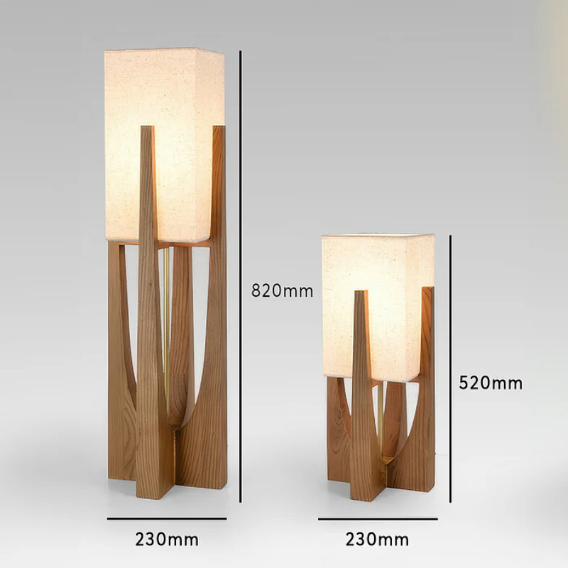 Japanese Style Walnut Floor Lamp