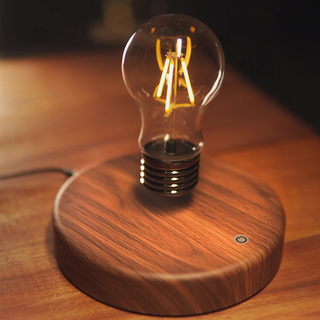 Levitating Lamp With Wooden Base