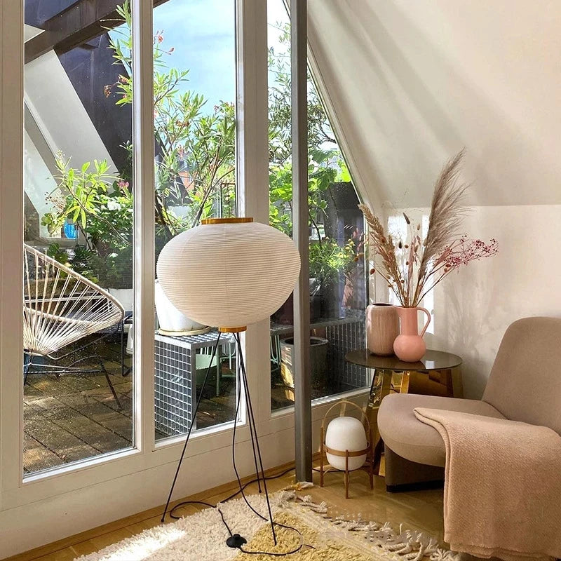 Japanese style paper floor lamp